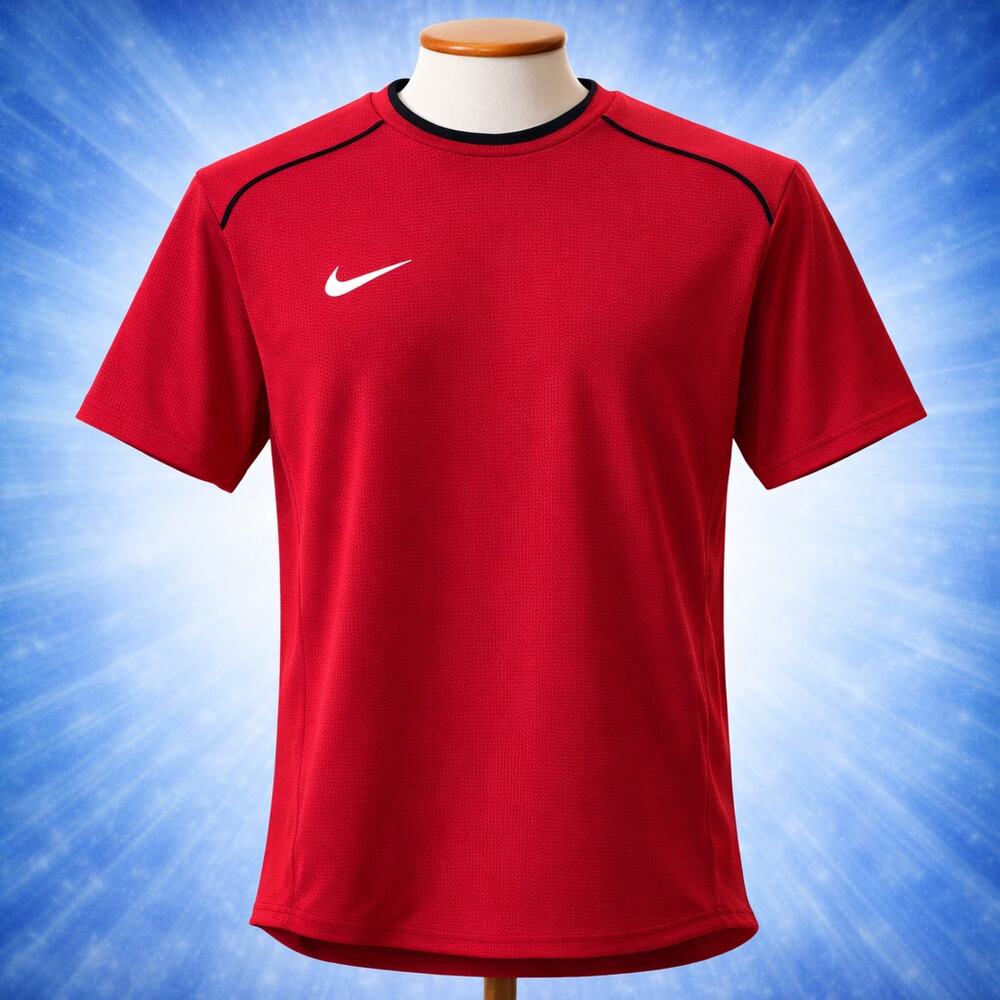 VTG Nike Sphere Red Black Mesh Insert Soccer Total 90 Shirt S